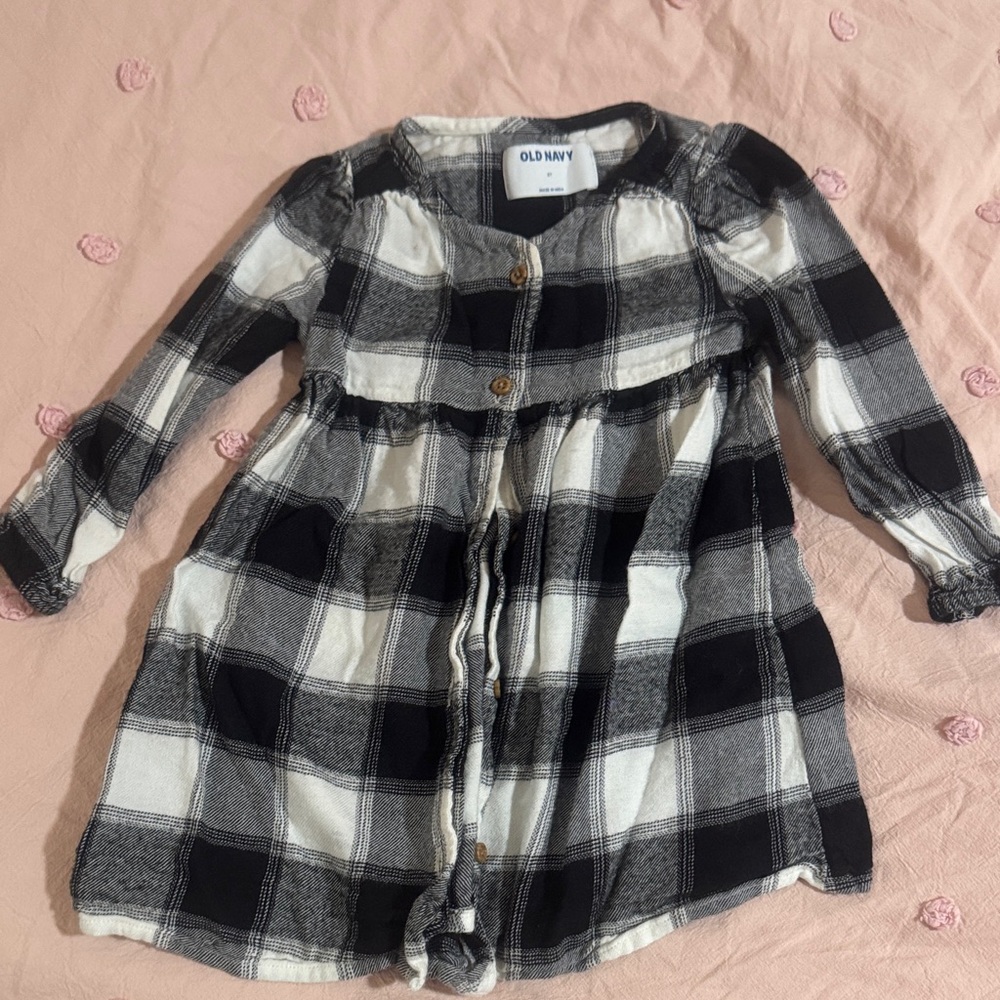 Old Navy Black and White Plaid Dress